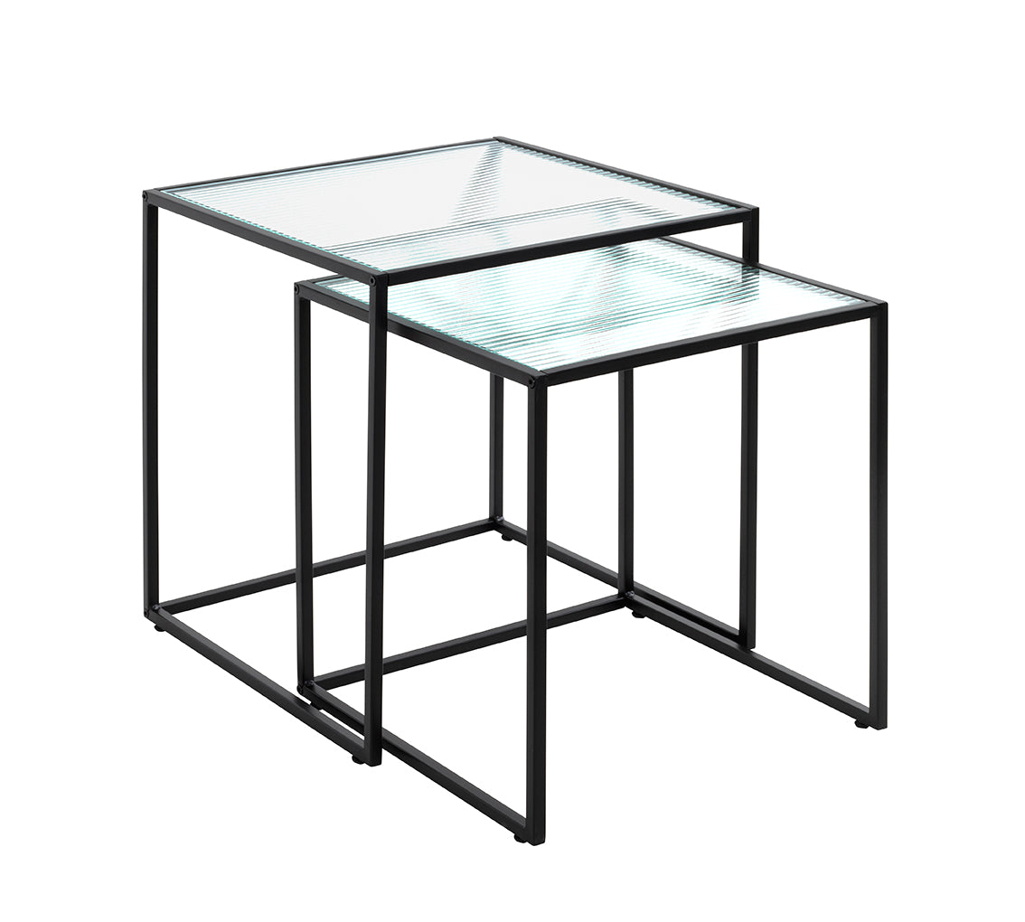 HAKU Möbel Beistelltisch aus Metall mit Glas in Schwarz