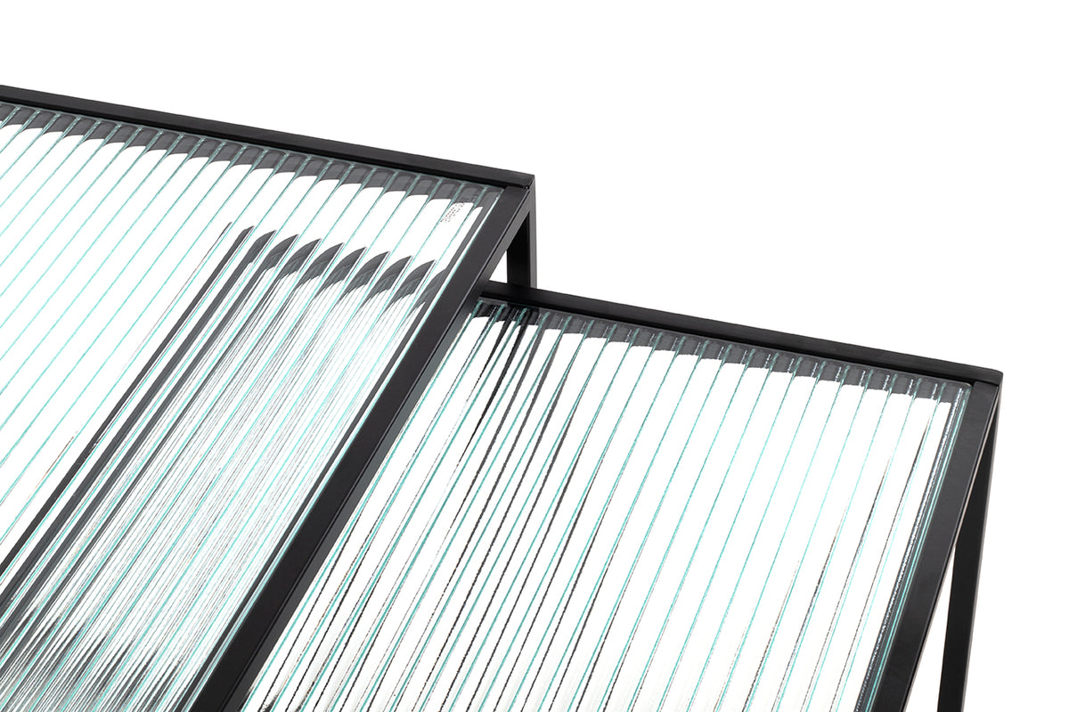 HAKU Möbel Beistelltisch aus Metall mit Glas in Schwarz