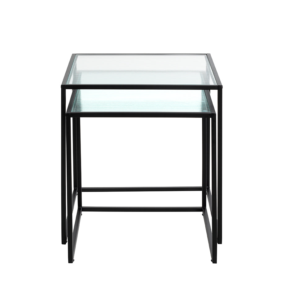 HAKU Möbel Beistelltisch aus Metall mit Glas in Schwarz