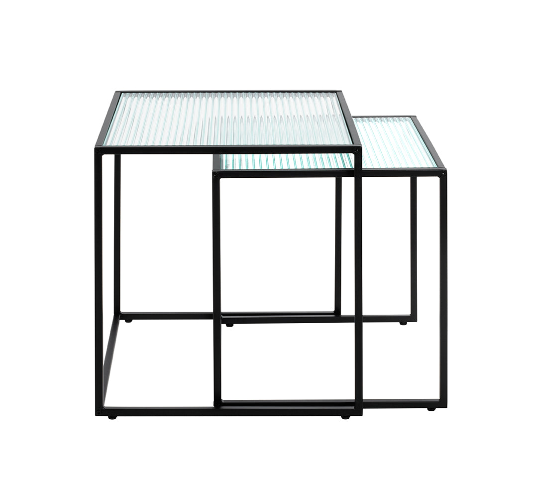 HAKU Möbel Beistelltisch aus Metall mit Glas in Schwarz