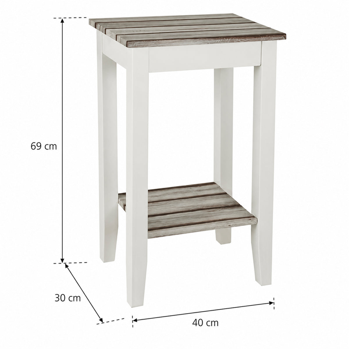 HAKU Möbel Beistelltisch aus MDF in Grau 40 x 30 x 69 cm