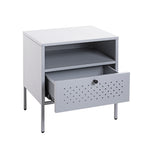 HAKU Möbel Konsole aus Metall Vollauszug 45 x 35 x 50 cm in Grau