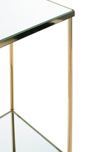 HAKU Möbel Blumensäule aus Metall mit Spiegel 28 x 28 x 66 cm in Vermessingt