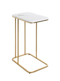 HAKU Möbel Beistelltisch aus Metall C-Gestell in Gold, Marmoroptik