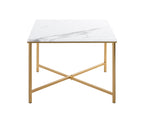 HAKU Möbel Beistelltisch aus Metall X-Gestell in Gold 60 x 60 x 47 cm