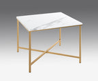 HAKU Möbel Beistelltisch aus Metall X-Gestell in Gold 60 x 60 x 47 cm