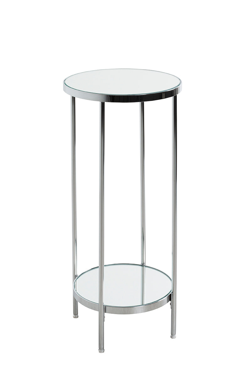 HAKU Möbel Blumensäule aus Metall mit Spiegel 28 x 66 cm in Chrom