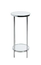 HAKU Möbel Blumensäule aus Metall mit Spiegel 28 x 66 cm in Chrom