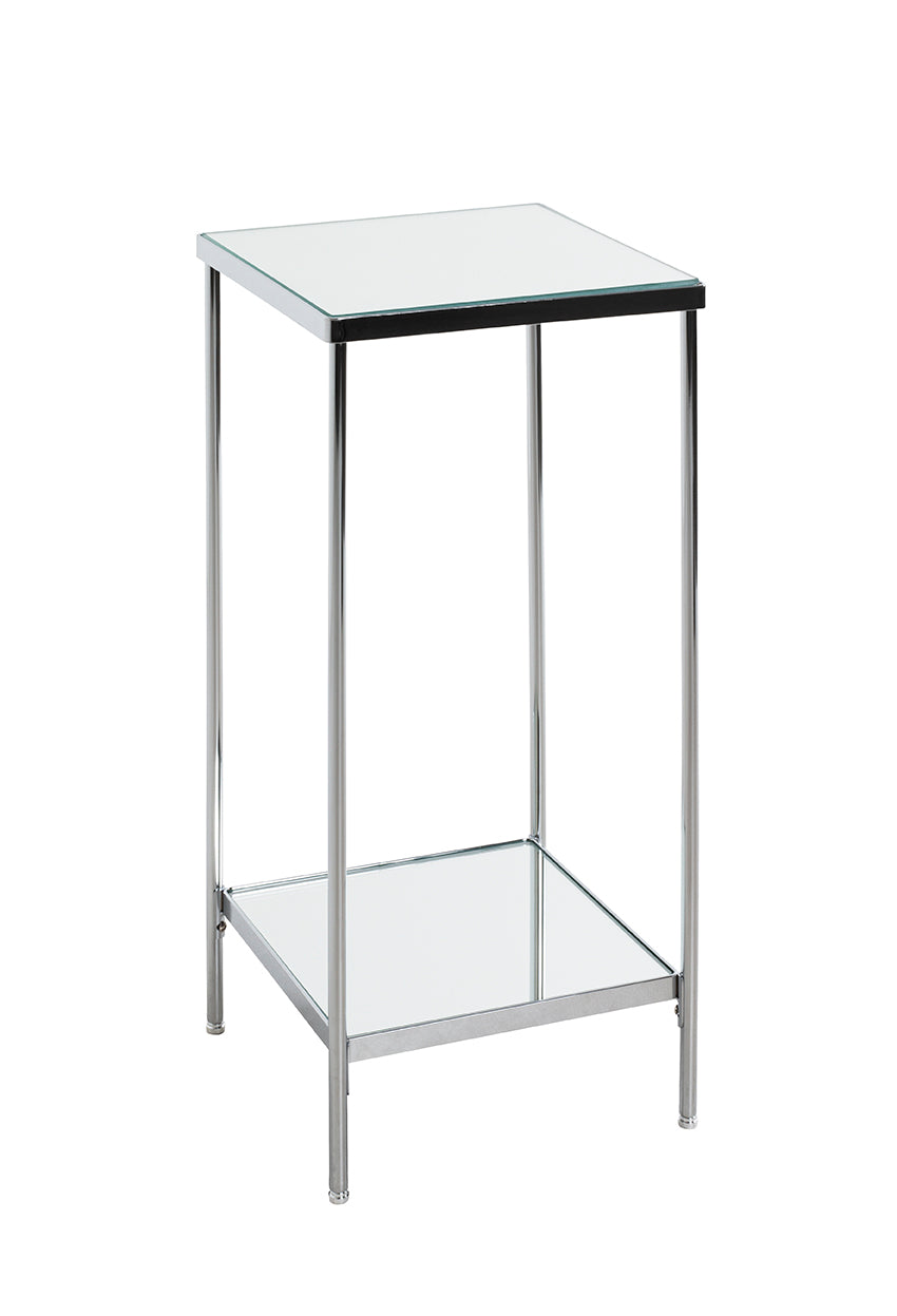 HAKU Möbel Blumensäule aus Metall mit Spiegel 28 x 28 x 66 cm in Chrom
