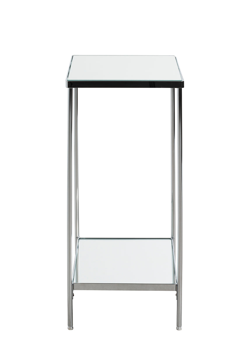HAKU Möbel Blumensäule aus Metall mit Spiegel 28 x 28 x 66 cm in Chrom