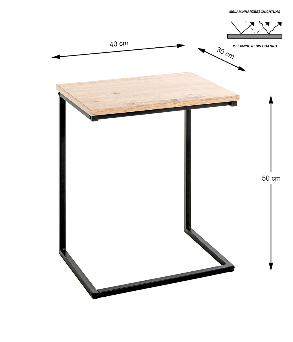 HAKU Möbel Beistelltisch aus MDF kratzbeständig in Braun 40 x 30 x 50 cm