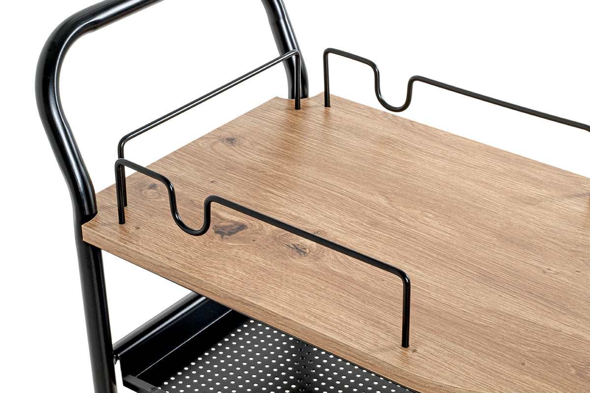 HAKU Möbel Servierwagen aus MDF kratzbeständig in Braun 65 x 35 x 83 cm