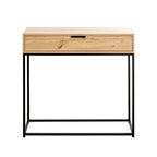 HAKU Möbel Konsole aus Holzwerkstoff Kippschutz 80 x 28 x 77 cm in Eiche, Schwarz (Eiche hell)