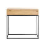 HAKU Möbel Konsole aus Holzwerkstoff Kippschutz 80 x 28 x 77 cm in Eiche, Schwarz (Eiche hell)