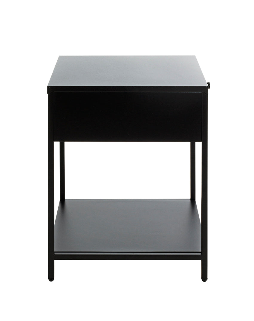 HAKU Möbel Konsole aus Metall Vollauszug 40 x 40 x 53 cm in Schwarz
