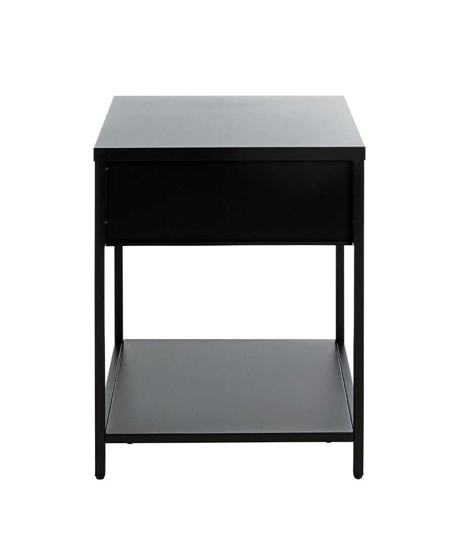 HAKU Möbel Konsole aus Metall Vollauszug 40 x 40 x 53 cm in Schwarz