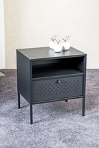 HAKU Möbel Konsole aus Metall Vollauszug 45 x 35 x 50 cm in Schwarz