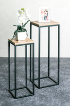 HAKU Möbel Blumensäule aus Metall kratzbeständig in Schwarz B 19-23 cm H 54-67 cm, 19 x 19 cm, H 54 cm