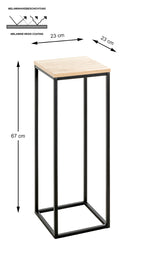 HAKU Möbel Blumensäule aus Metall kratzbeständig in Schwarz B 19-23 cm H 54-67 cm, 23 x 23 cm, H 67 cm