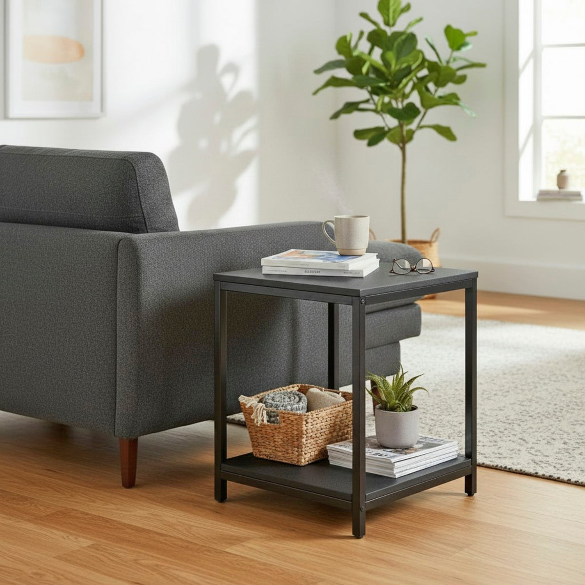 HAKU Möbel Beistelltisch aus MDF in Schwarz