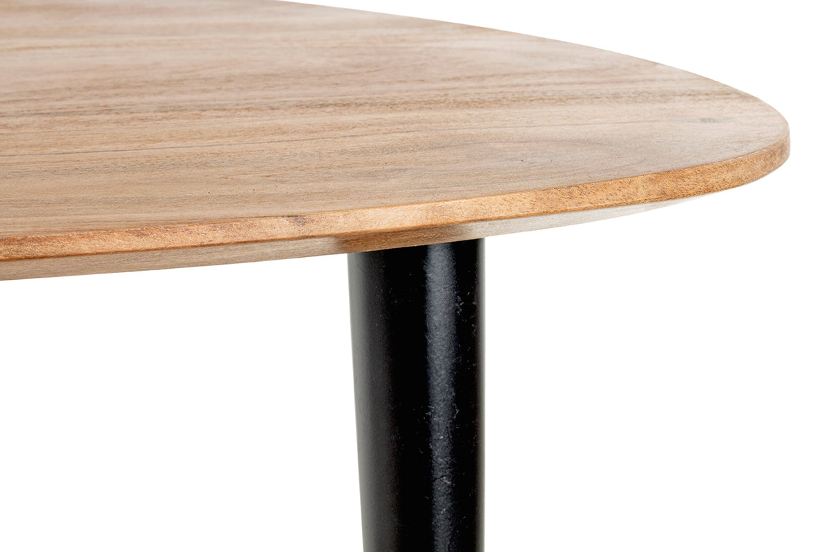 HAKU Möbel Beistelltisch aus Massivholz Schweizer Kante in Braun B 46-55 cm H 41-46 cm, 55 x 55 cm, H 46 cm