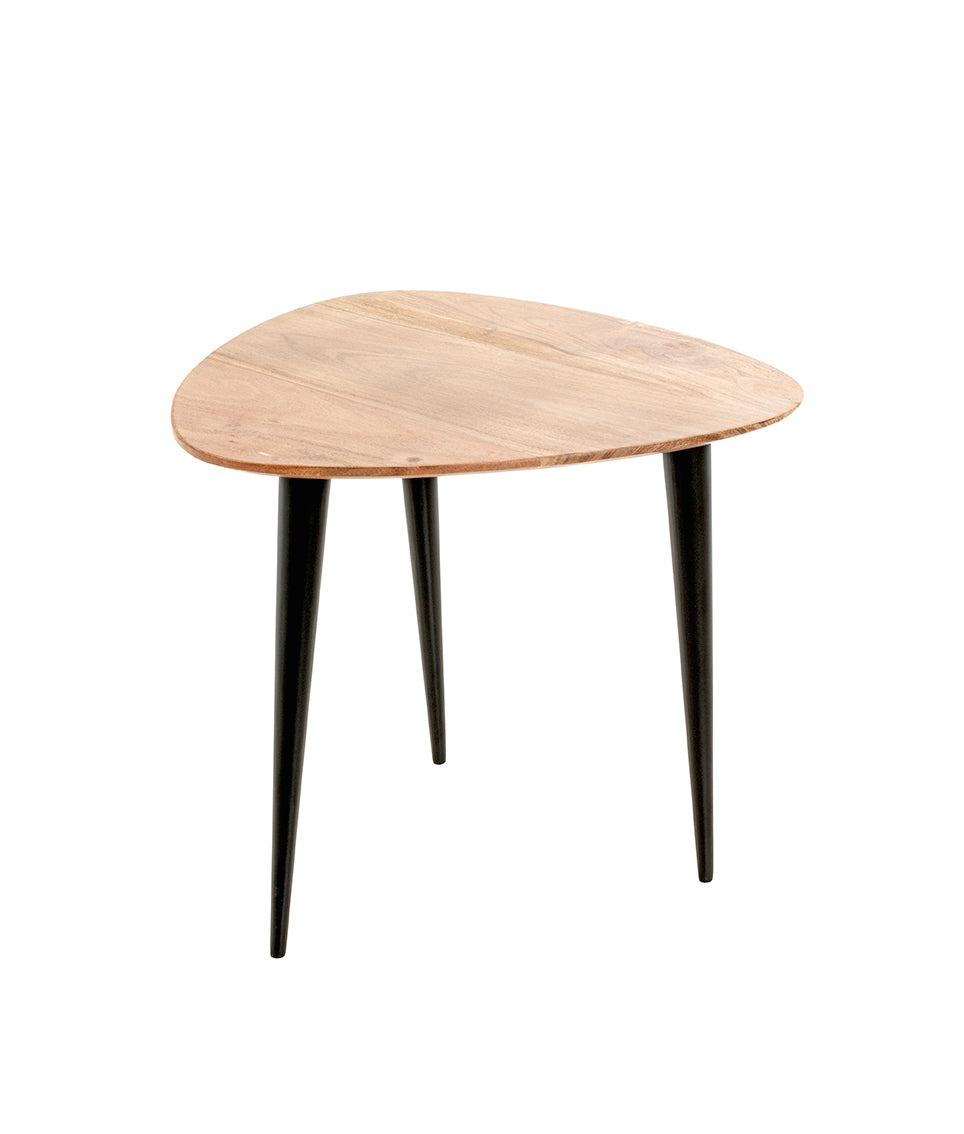 HAKU Möbel Beistelltisch aus Massivholz Schweizer Kante in Braun B 46-55 cm H 41-46 cm, 46 x 46 cm, H 41 cm
