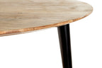 HAKU Möbel Beistelltisch aus Massivholz Schweizer Kante in Braun H 41-46 cm Ø 50-65 cm, Ø 50 cm, H 41 cm
