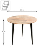 HAKU Möbel Beistelltisch aus Massivholz Schweizer Kante in Braun H 41-46 cm Ø 50-65 cm, Ø 50 cm, H 41 cm