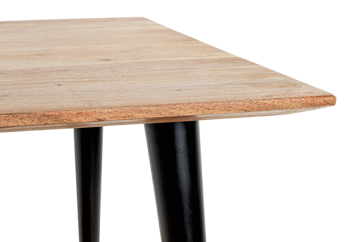 HAKU Möbel Beistelltisch aus Massivholz Schweizer Kante in Braun B 46-55 cm H 41-46 cm, 55 x 55 cm, H 46 cm