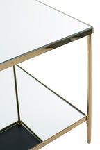 HAKU Möbel Beistelltisch aus Metall mit Spiegel 45 x 45 x 46 cm in Vermessingt