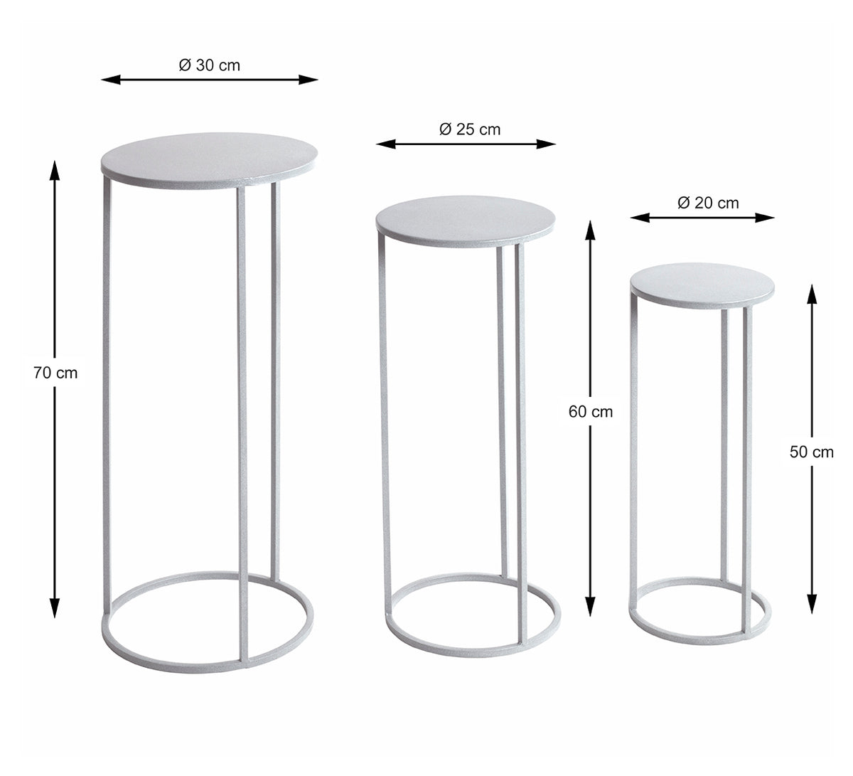 HAKU Möbel Blumensäule aus Metall in Grau