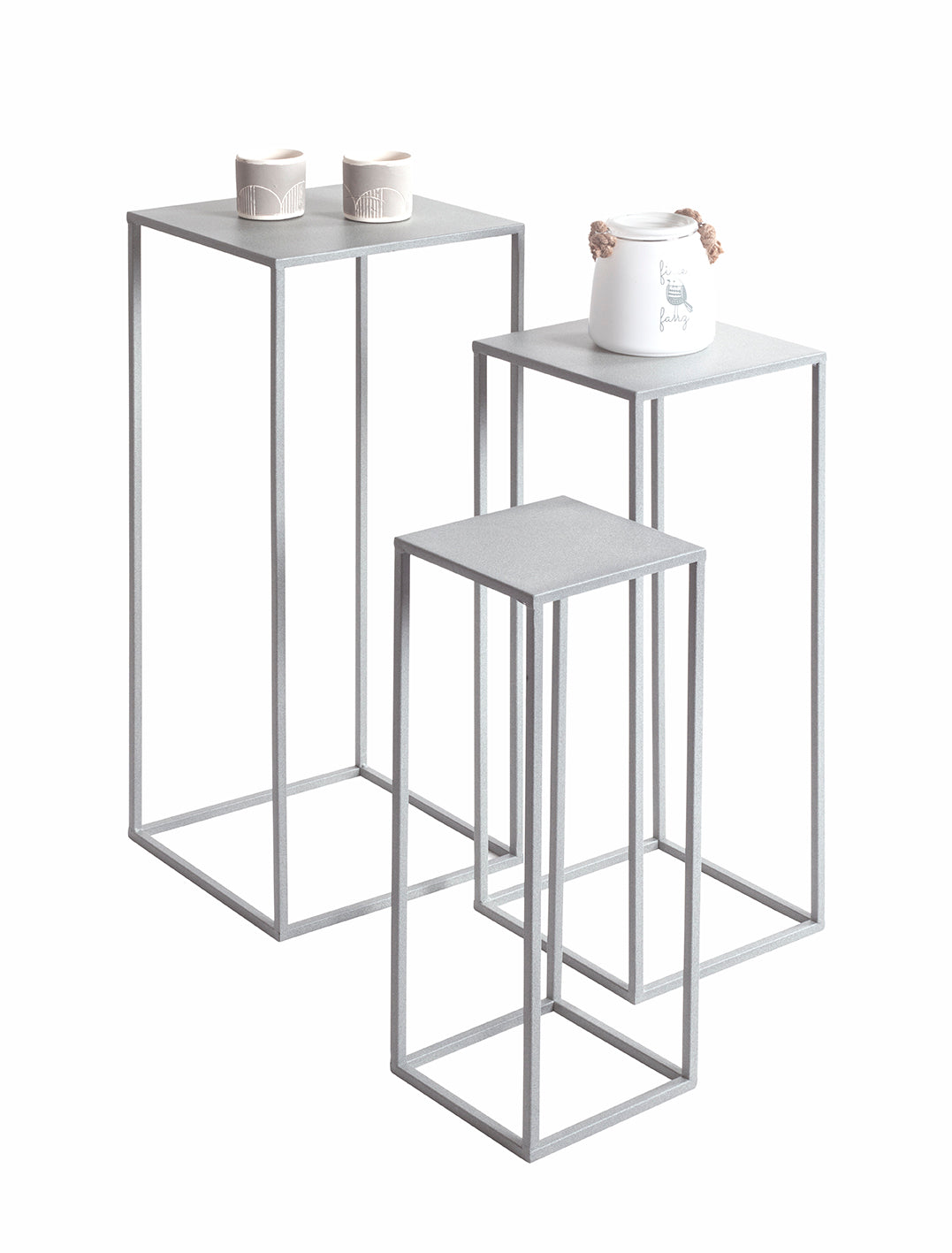 HAKU Möbel Blumensäule aus Metall in Grau