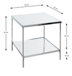 HAKU Möbel Beistelltisch aus Metall mit Spiegel 45 x 45 x 46 cm in Chrom