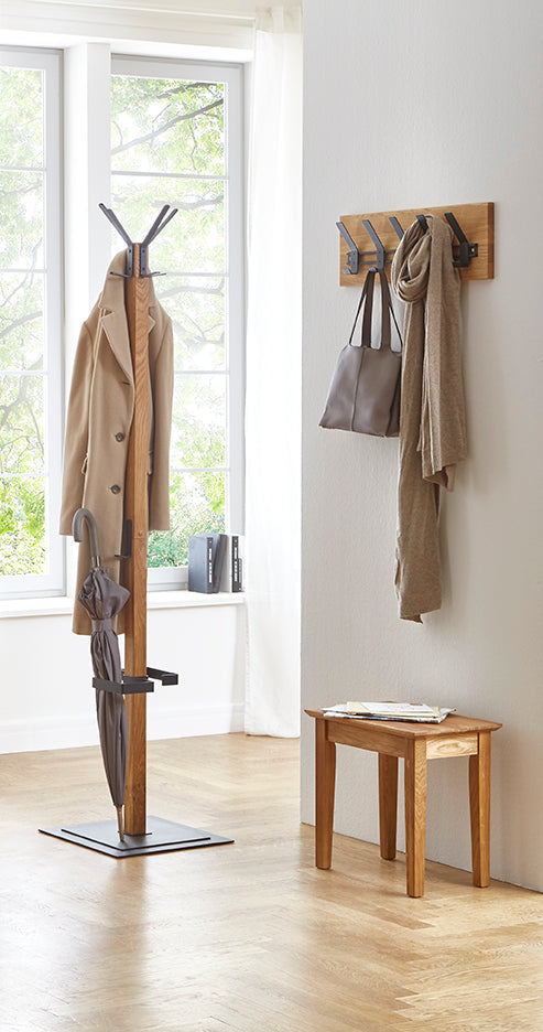 HAKU Möbel Garderobenständer aus Massivholz in Braun 40 x 40 x 180 cm