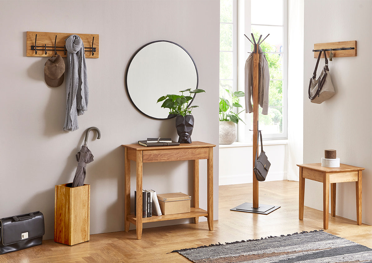 HAKU Möbel Garderobenständer aus Massivholz in Braun 40 x 40 x 180 cm