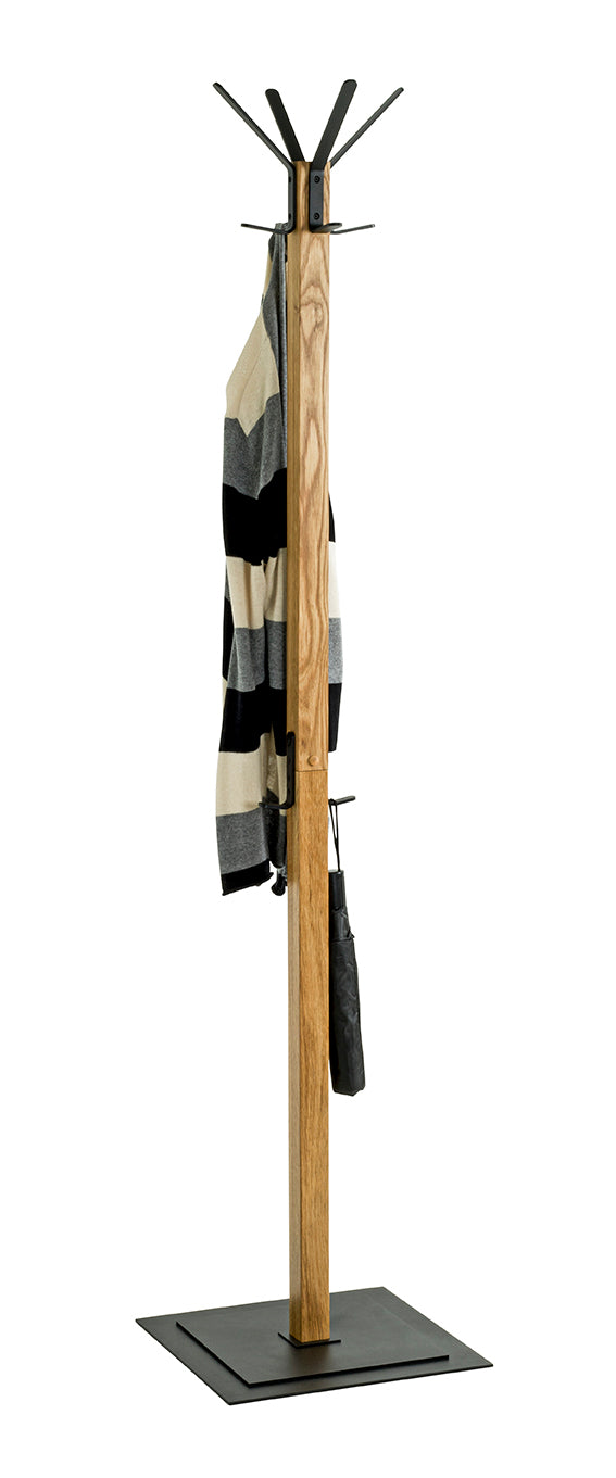 HAKU Möbel Garderobenständer aus Massivholz in Braun 40 x 40 x 180 cm