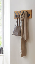 HAKU Möbel Wandgarderobe aus Massivholz in Braun 60 x 10 x 20 cm