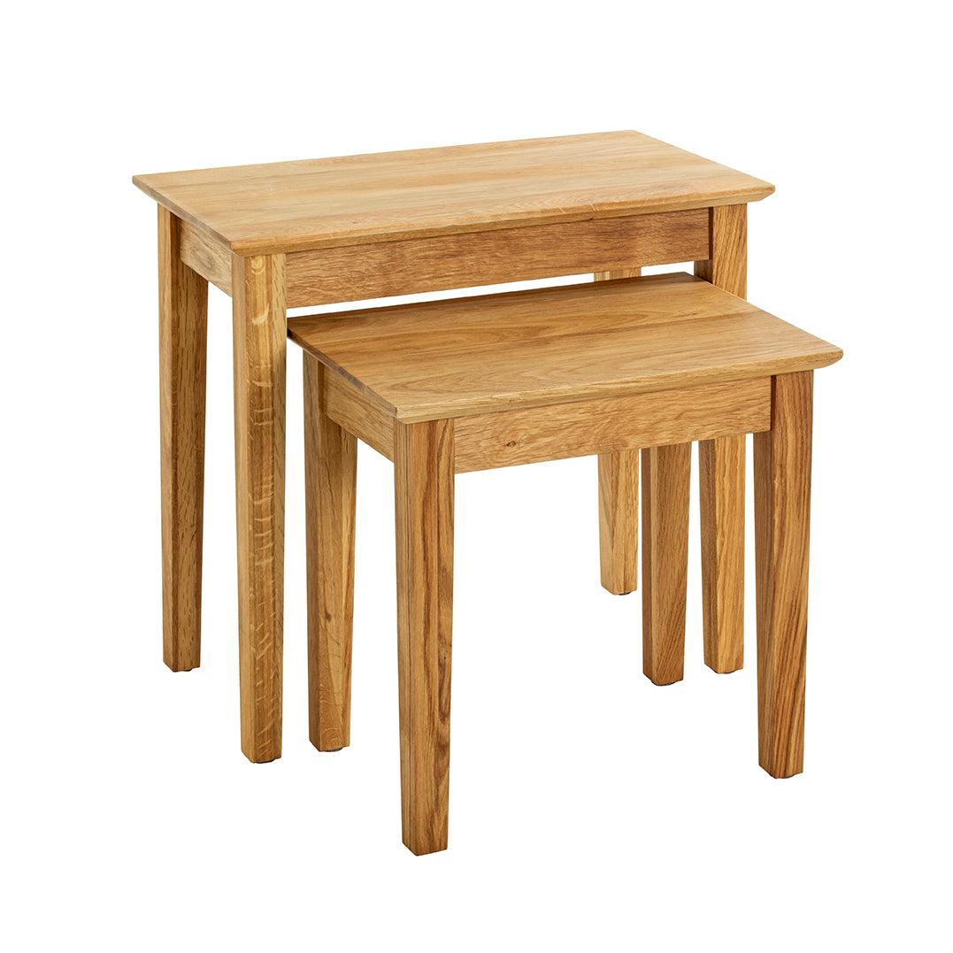 HAKU Möbel Beistelltisch aus Massivholz Schweizer Kante in Braun B 43-56 cm H 42-52 cm, 43 x 30 cm, H 42 cm