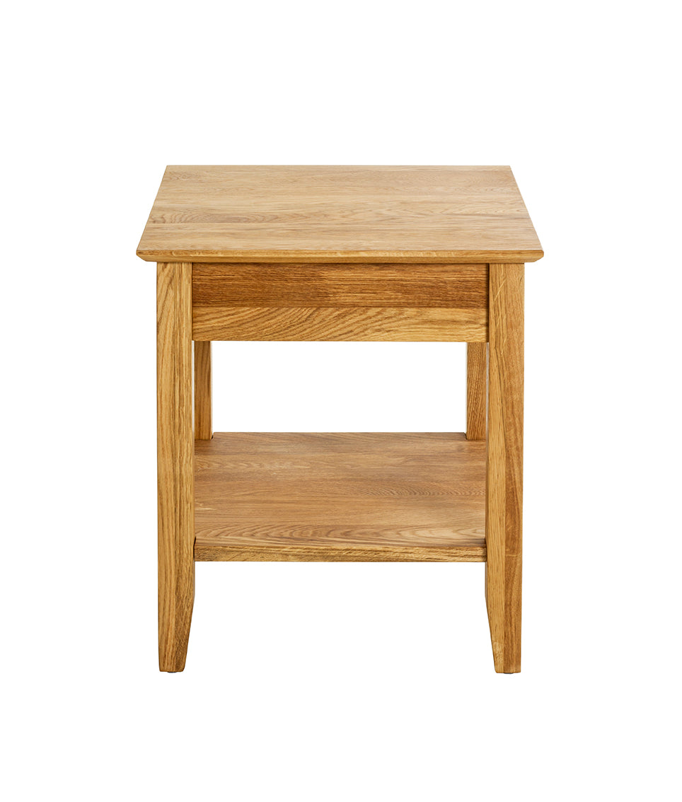 HAKU Möbel Beistelltisch aus Massivholz Schweizer Kante in Braun 45 x 45 x 52 cm