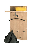 HAKU Möbel Wandgarderobe aus MDF kratzbeständig in Braun 48 x 31 x 90 cm