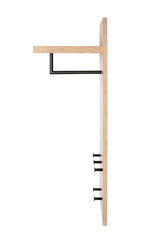HAKU Möbel Wandgarderobe aus MDF kratzbeständig in Braun 48 x 31 x 90 cm