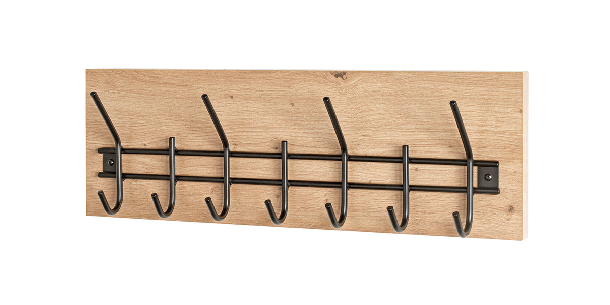 HAKU Möbel Wandgarderobe aus MDF kratzbeständig in Braun 60 x 10 x 20 cm