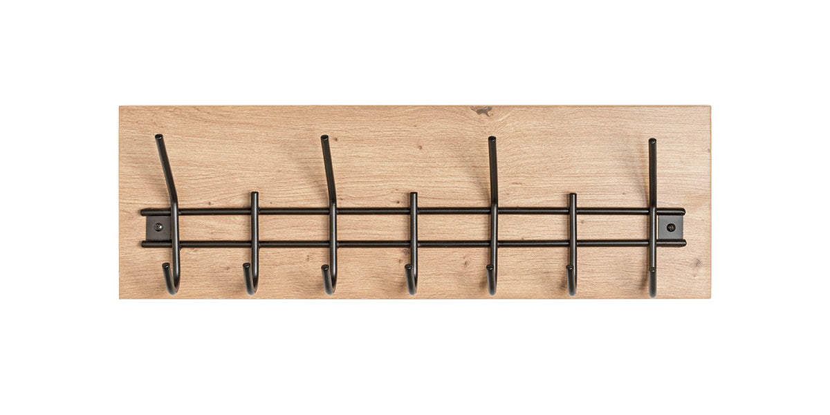 HAKU Möbel Wandgarderobe aus MDF kratzbeständig in Braun 60 x 10 x 20 cm