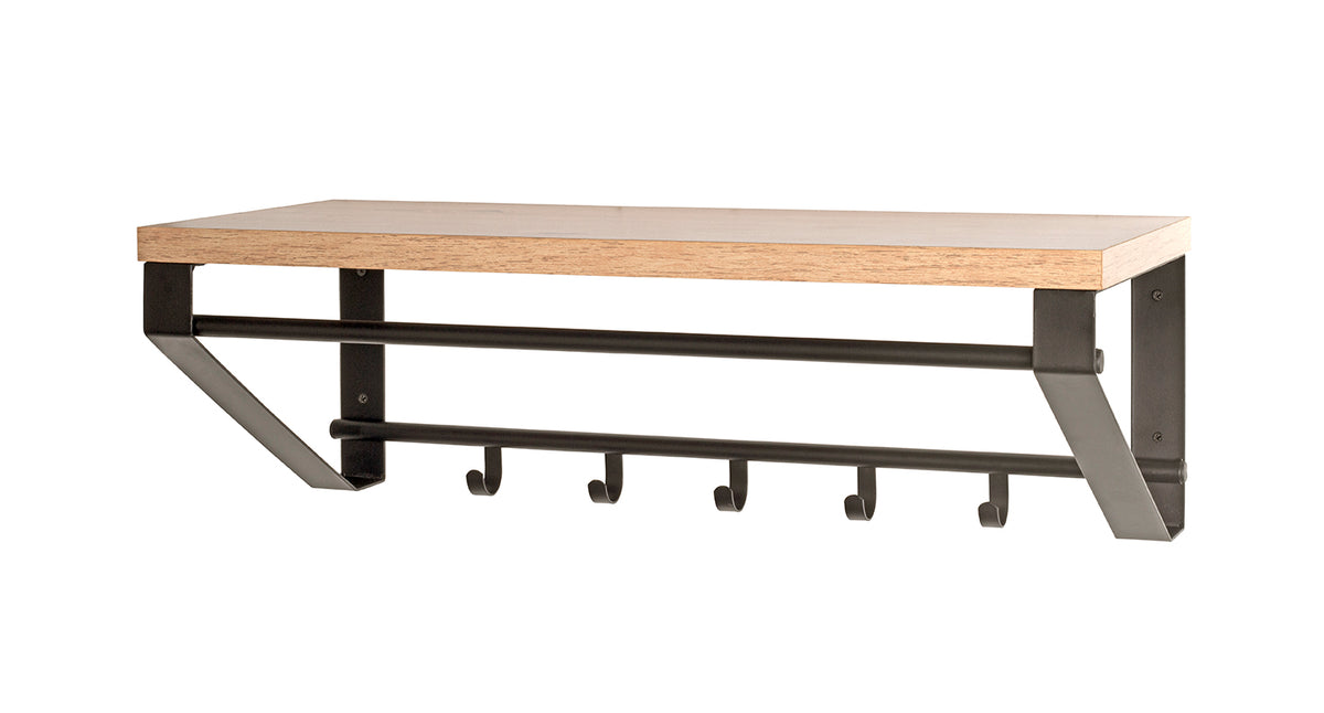 HAKU Möbel Wandgarderobe aus MDF kratzbeständig in Braun 70 x 30 x 23 cm