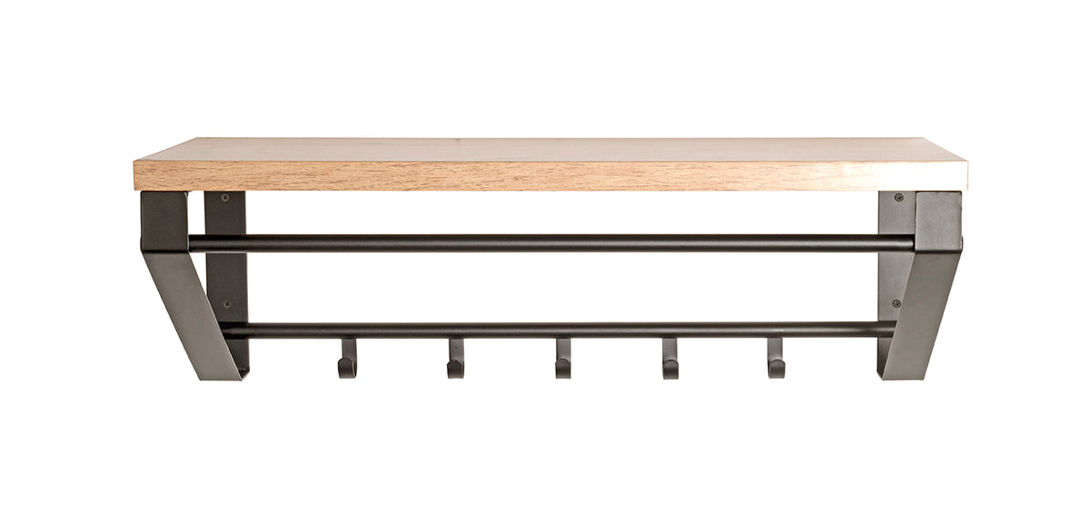HAKU Möbel Wandgarderobe aus MDF kratzbeständig in Braun 70 x 30 x 23 cm