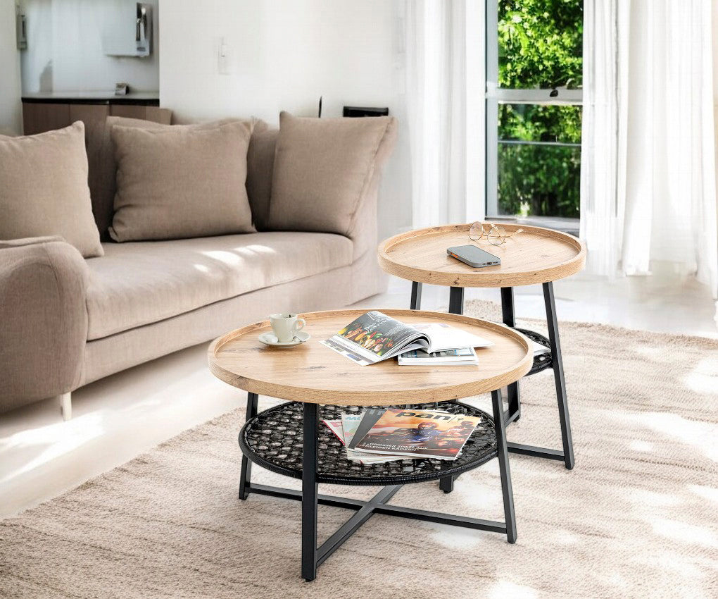 HAKU Möbel Couchtisch aus MDF X-Gestell in Braun 75 x 45 cm