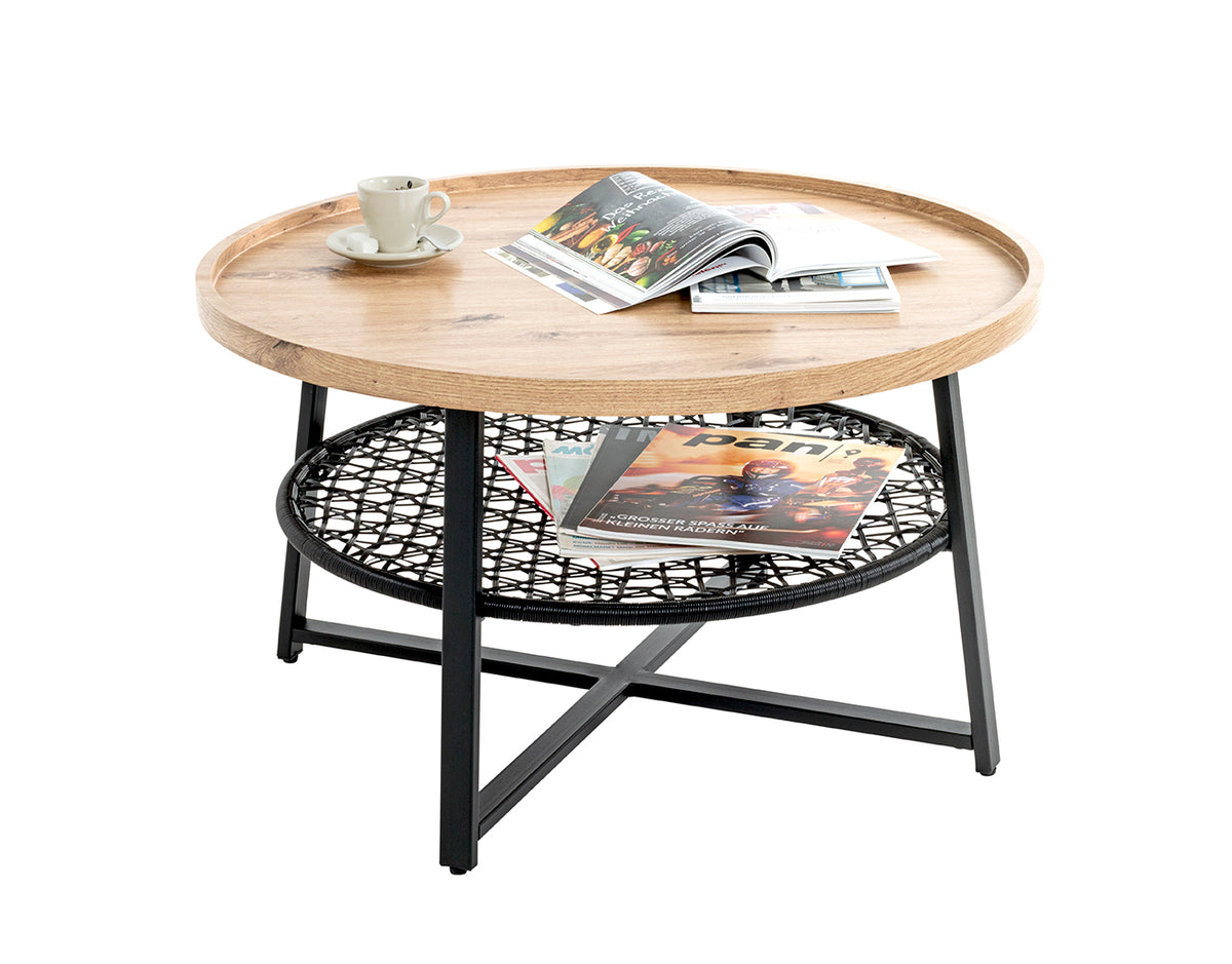 HAKU Möbel Couchtisch aus MDF X-Gestell in Braun 75 x 45 cm