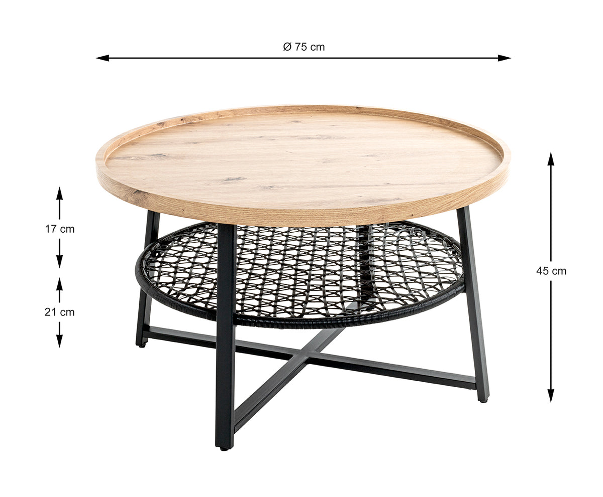 HAKU Möbel Couchtisch aus MDF X-Gestell in Braun 75 x 45 cm