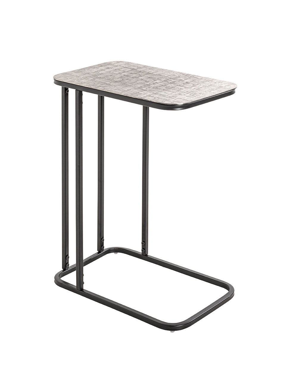 HAKU Möbel Beistelltisch aus Metall C-Gestell in Silber