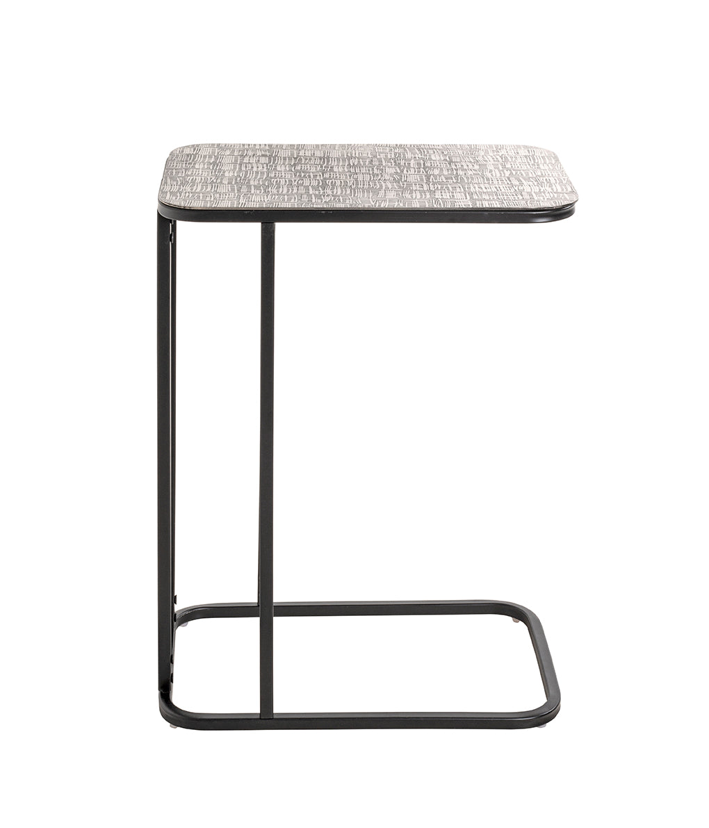 HAKU Möbel Beistelltisch aus Metall C-Gestell in Silber